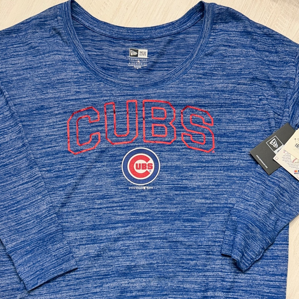 New Era Blue Cubs Women's Crew Neck Sweater